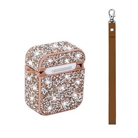 Gpack Airpods uyumlu Kulaklık Kılıfı Bilek Askı Aparatlı Simli Airbag 45