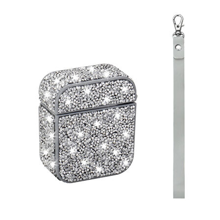 Gpack Airpods uyumlu Kulaklık Kılıfı Bilek Askı Aparatlı Simli Airbag 45