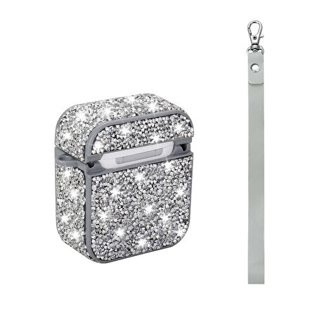 Gpack Airpods uyumlu Kulaklık Kılıfı Bilek Askı Aparatlı Simli Airbag 45