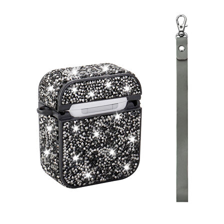 Gpack Airpods uyumlu Kulaklık Kılıfı Bilek Askı Aparatlı Simli Airbag 45