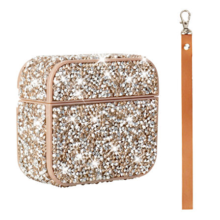 Gpack Airpods 3. Nesil uyumlu Kulaklık Kılıfı Bilek Askı Aparatlı Simli Airbag 45