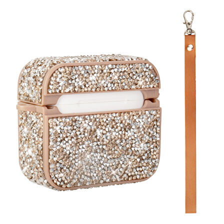 Gpack Airpods 3. Nesil uyumlu Kulaklık Kılıfı Bilek Askı Aparatlı Simli Airbag 45