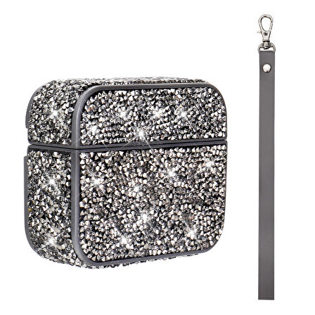 Gpack Airpods 3. Nesil uyumlu Kulaklık Kılıfı Bilek Askı Aparatlı Simli Airbag 45