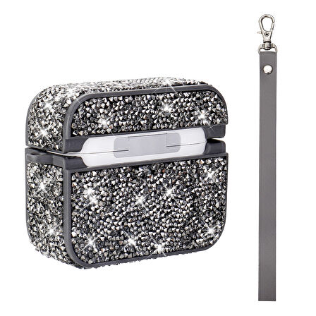 Gpack Airpods 3. Nesil uyumlu Kulaklık Kılıfı Bilek Askı Aparatlı Simli Airbag 45