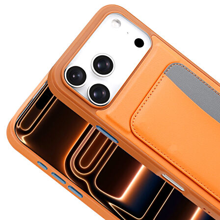 Gpack iPhone 17 Pro Max uyumlu Kılıf Kartlıklı X-Kart Silikon