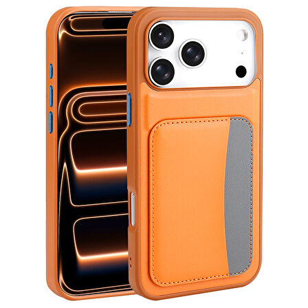 Gpack iPhone 17 Pro Max uyumlu Kılıf Kartlıklı X-Kart Silikon