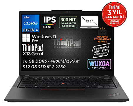 Lenovo ThinkPad X13 21EX003WTX i7-1355U 16GB 512GB SSD 13.3 WUXGA Windows 11 Pro