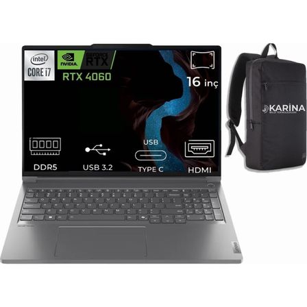 Lenovo Thinkbook 16PG5 Irx Intel Core I7-14650HX 21N50018TR-06 48GB 2tb RTX4060 8gb Freedos 16" Wqxga Dizüstü Bilgisayar