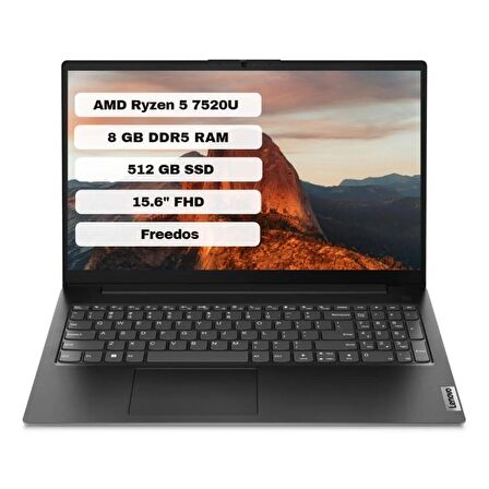 Lenovo V15 G4 AMN 82YU0124TX AMD Ryzen 5 7520U 8GB 512GB SSD Freedos 15.6" FHD Taşınabilir Bilgisayar