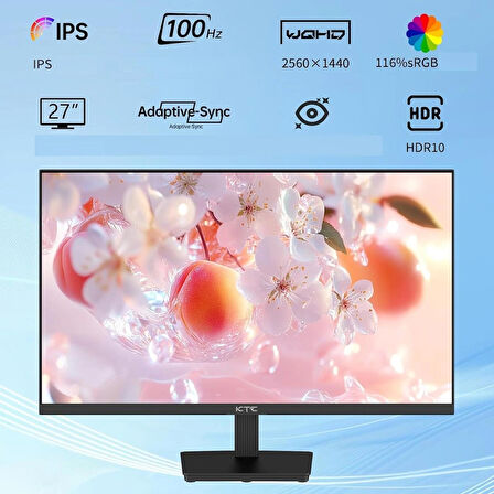 KTC H27T27 27" 100 Hz (HDMI + Dısplay Port ) 2560×1440 Freesync WQHD IPS Flat Monitör