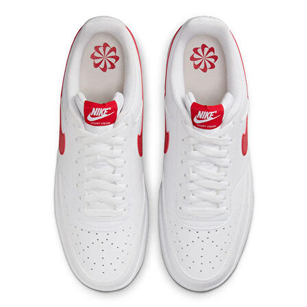 Nike COURT VISION LO NN Erkek Sneaker BEYAZ KIRMIZI