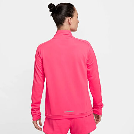 Swoosh Dri-FIT 1/4-Zip Running Mid Layer Pembe Kadın Çeyrek Fermuar Antreman Üstü