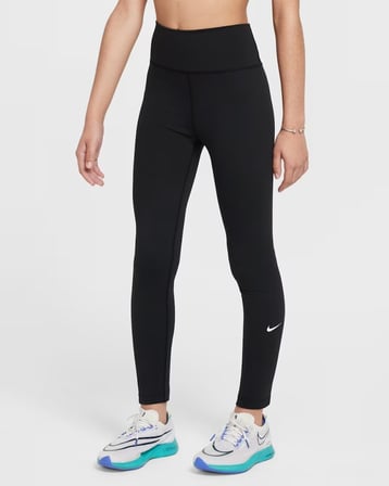 Nike FZ5605-010 One Dri-FIT Yüksek Belli Genç Çocuk (Kız) Taytı - Siyah