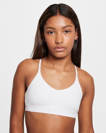 Nike Indy Kız Çocuk Spor Sütyeni - Beyaz FZ5860-100