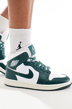 Nike Air Jordan 1 Mid Night Unısex Deri Bilekli Günlük Spor Ayakkabı 