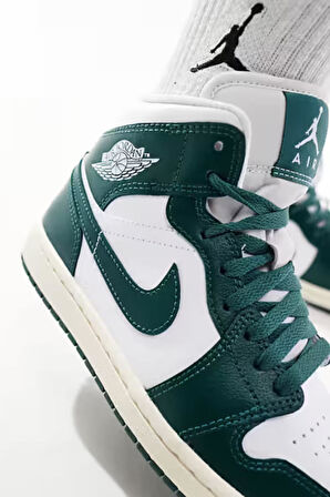 Nike Air Jordan 1 Mid Night Unısex Deri Bilekli Günlük Spor Ayakkabı 