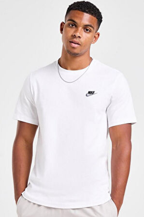 Nike Sportswear Clup Pamuklu Beyaz Erkek Tişört