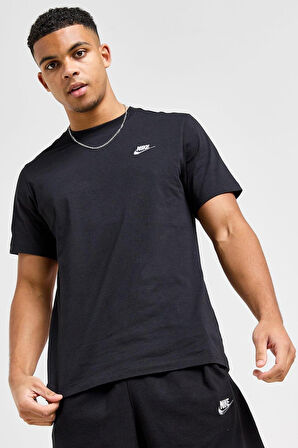 Nike Sportswear Clup Pamuklu Siyah Erkek Tişört