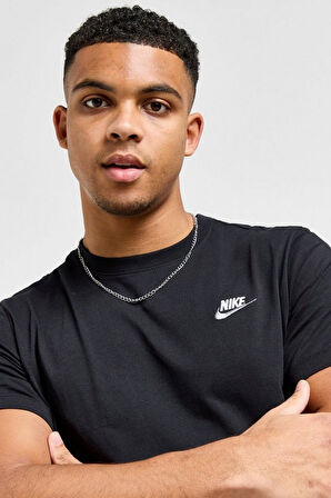 Nike Sportswear Clup Pamuklu Siyah Erkek Tişört