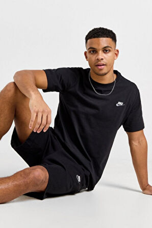 Nike Sportswear Clup Pamuklu Siyah Erkek Tişört