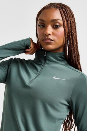 Nike Running Dri-Fit Pacer 1/4 Zip Kadın Çeyrek Fermuar Koyu Yeşil Sweatshrit