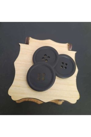 SİYAH MAT  POLYESTER DÜĞME 2,5 CM 1 PAKET 10 ADET
