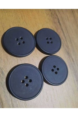 SİYAH MAT  POLYESTER DÜĞME 2,5 CM 1 PAKET 10 ADET