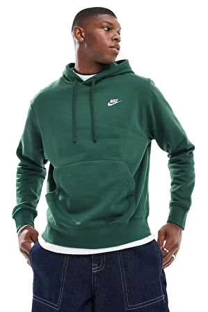 Nike Clup Fleece Pullover Bb Hoodie Şardonlu Erkek Yeşil Sweatshrit