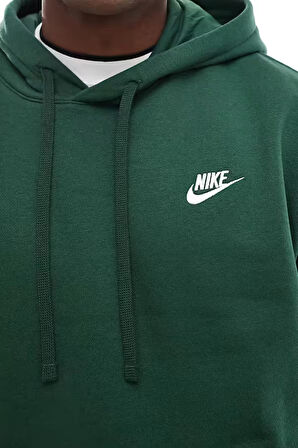 Nike Clup Fleece Pullover Bb Hoodie Şardonlu Erkek Yeşil Sweatshrit