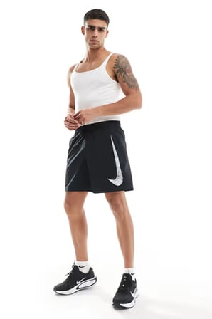 Nike Dri-Fit Training Swoosh Graphic 7 Inch Erkek Siyah Spor Şort