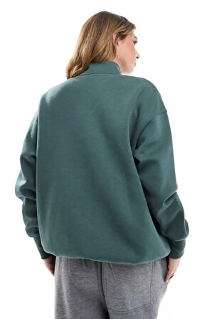 Nike Phoenix Fleece Logo Qz Oversize Kesim Çeyrek Fermuar Kadın Sweatshirt 