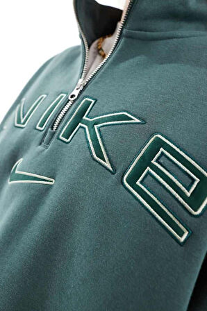 Nike Phoenix Fleece Logo Qz Oversize Kesim Çeyrek Fermuar Kadın Sweatshirt 