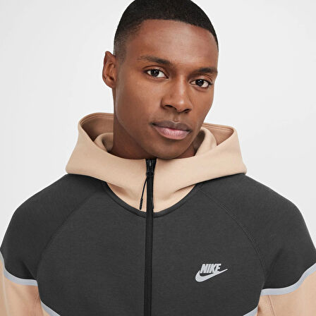 Nike Sportswear Tech Fleece Erkek Bej Sweatshirt (REFLEKTÖRLÜ)