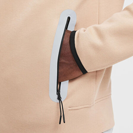 Nike Sportswear Tech Fleece Erkek Bej Sweatshirt (REFLEKTÖRLÜ)
