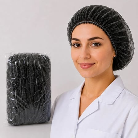 Saç Bonesi Siyah Tela 52 cm Büyük Boy – 10 Paket x 200 Adet – Toplam 2000 Adet