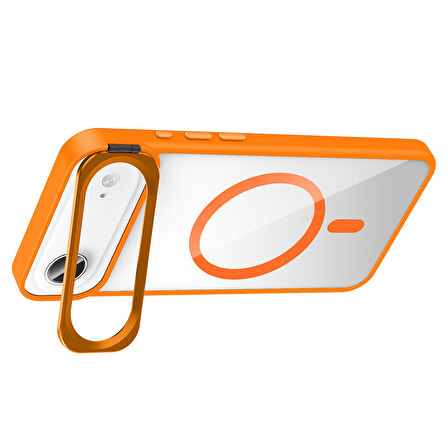 Gpack iPhone 17 Air uyumlu Kılıf Standlı M-Safe Özellikli Etro Kapak  Lens Koruma