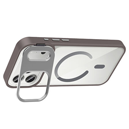 Gpack iPhone 17 Pro uyumlu Kılıf Standlı M-Safe Özellikli Etro Kapak  Lens Koruma