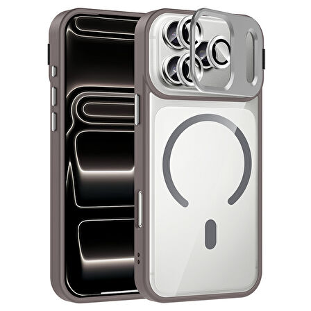 Gpack iPhone 17 Pro uyumlu Kılıf Standlı M-Safe Özellikli Etro Kapak  Lens Koruma