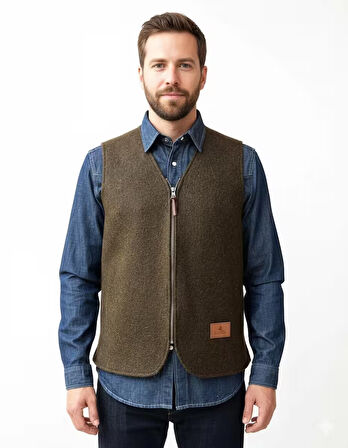 Stuf&co Yün Keçe Yelek ( Barbour Içlik uyumlu , Barbour Kürk Uyumlu Yelek)