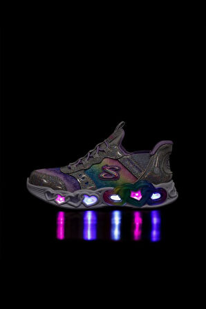 Skechers Skechers Slip-ins: Infinite Heart Lights 303755L-SMLT Mor Çocuk Spor Ayakkabı