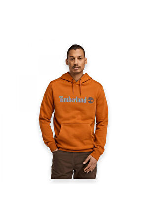 Timberland Tb0A5Ukk Linear Logo Hoodie Turuncu Erkek Sweatshirt