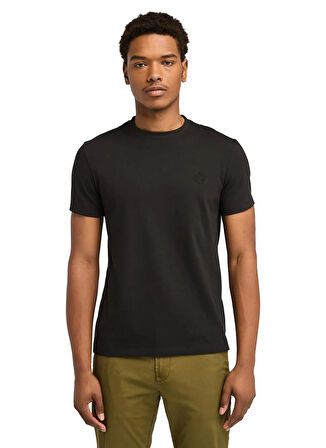 Timberland Siyah Erkek Slim Fit Düz T-Shirt DUNSTAN RIVER Short Sleeve Tee