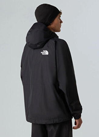 NF0A82VM4H01-M BUILD UP JACKET Siyah Kapüşon Yaka Standart Fit Erkek Yağmurluk
