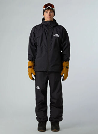 NF0A82VM4H01-M BUILD UP JACKET Siyah Kapüşon Yaka Standart Fit Erkek Yağmurluk