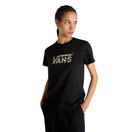 Vans ANIMALIER CREW SS TEE Kadın Siyah T-Shirt