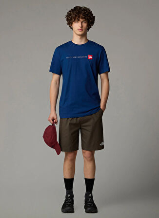 The North Face NF0A87NSD1R1-M SS NEVER STOP EXPLOR Lacivert Bisiklet Yaka Regular Fit Düz Erkek T-Shirt