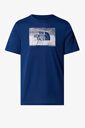 The North Face M Foundatıon Abstract Graphıc  Erkek Mavi T-Shirt NF0A8BQVD1R1
