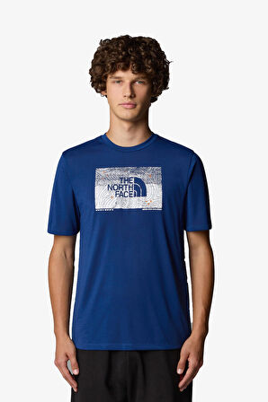 The North Face M Foundatıon Abstract Graphıc  Erkek Mavi T-Shirt NF0A8BQVD1R1