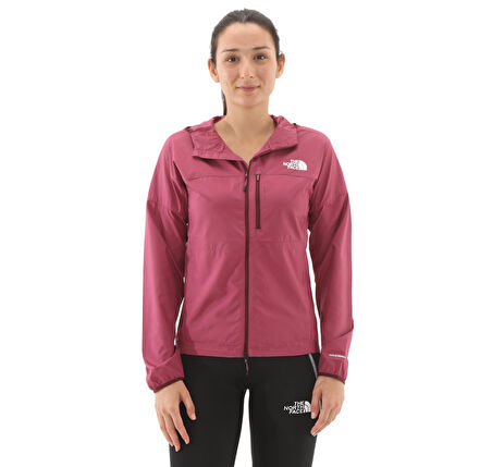 F0A87206EO1-R The North Face W Hıgher Run Wınd Jacket Kadın Yağmurluk-R&amp;uuml;zgarlık Bordo