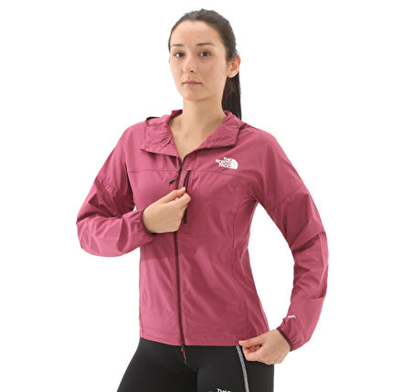 F0A87206EO1-R The North Face W Hıgher Run Wınd Jacket Kadın Yağmurluk-R&amp;uuml;zgarlık Bordo